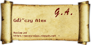 Géczy Alex névjegykártya